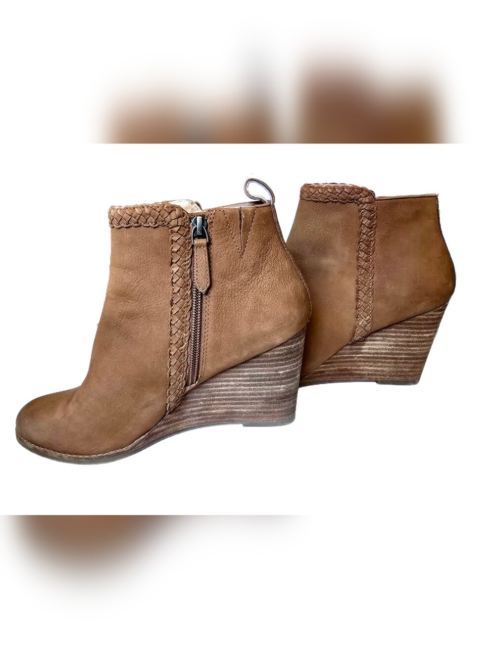 Genuine Leather "Caslon Whitney" Wedge Ankle Boots - Size 8.5M - NWOT